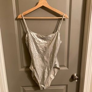 Vintage Anne Nicole Metallic Silver Swimsuit One Piece